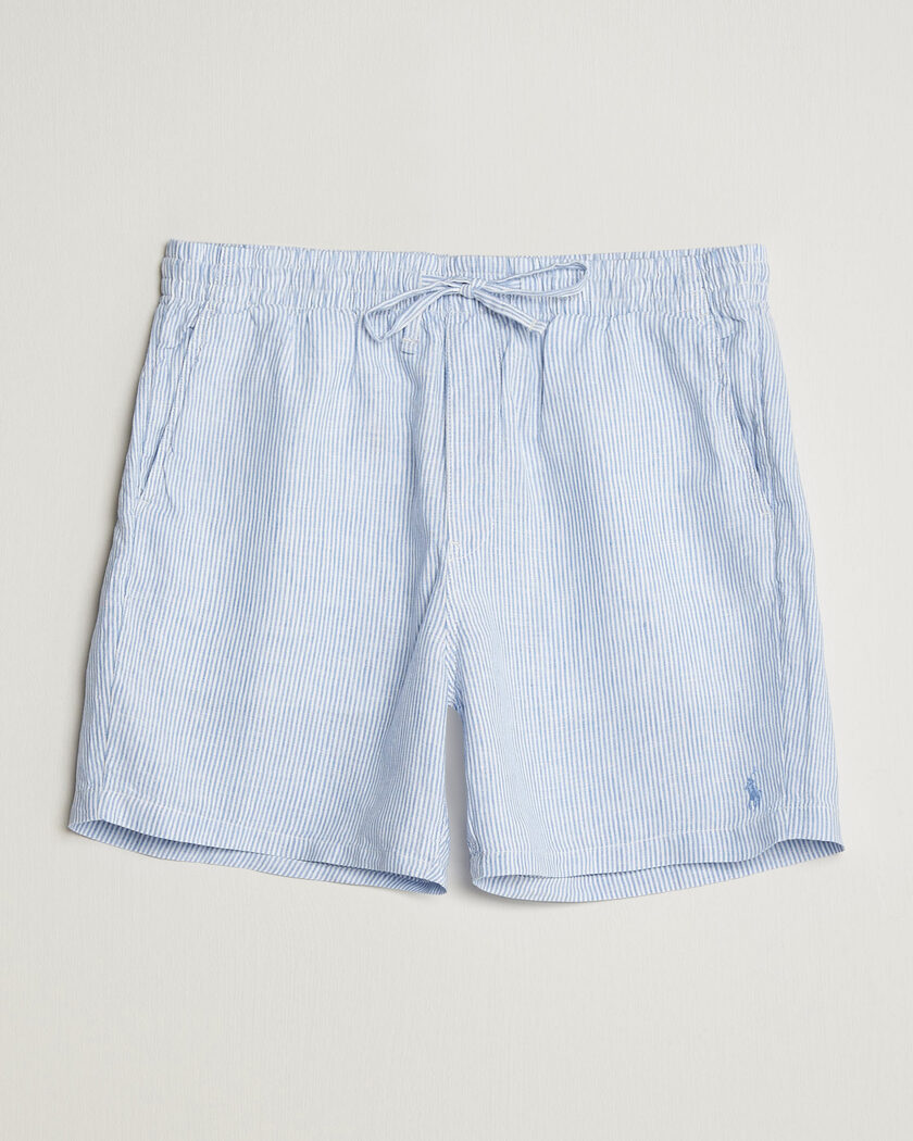 Polo Ralph Lauren Woven Linen Shorts Blue/White – Blau