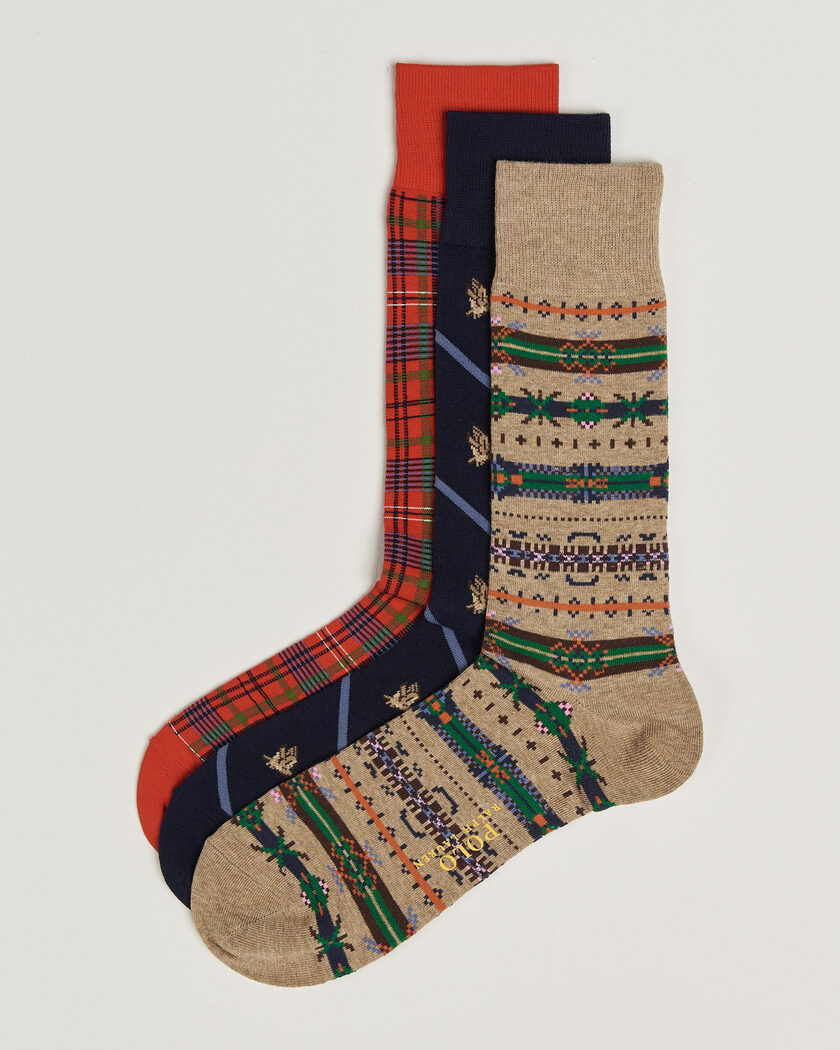 Polo Ralph Lauren 3-Pack Cotton Crew Socks Multi – Mehrfarbig