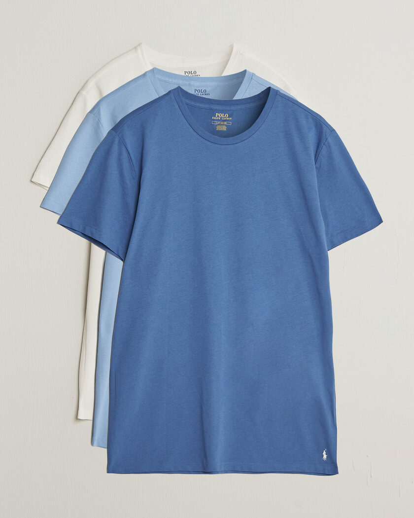 Polo Ralph Lauren 3-Pack Crew Neck T-Shirt White/Blue/Light Blue – Mehrfarbig