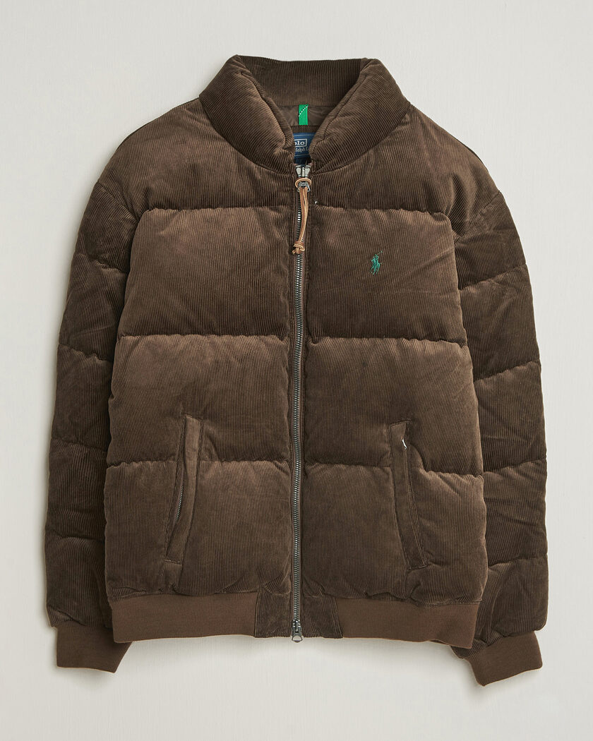 Polo Ralph Lauren Corduroy Puffer Jacket Dark Beech – Braun