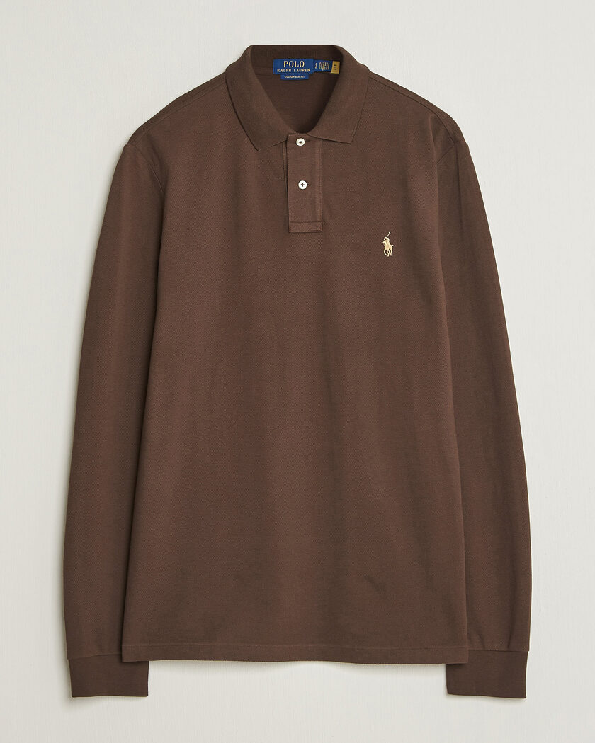 Polo Ralph Lauren Custom Slim Fit Long Sleeve Polo Nutmeg Brown – Braun