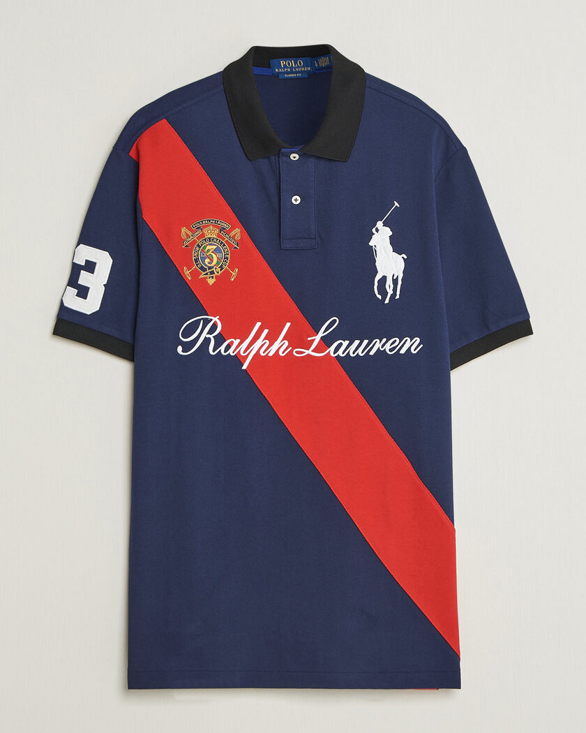Polo Ralph Lauren Classic Fit Diagonal Stripe Polo Newport Navy – Blau