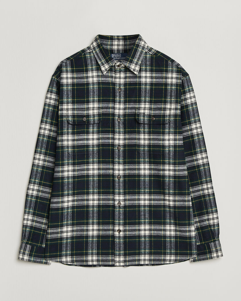 Polo Ralph Lauren Classic Fit Shaggy Flannel Shirt Navy Green – Mehrfarbig