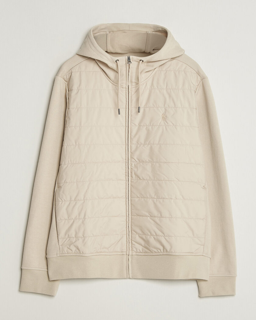 Polo Ralph Lauren Double Knitted Jaquard Full Zip Hoodie Stoneware Grey – Grau