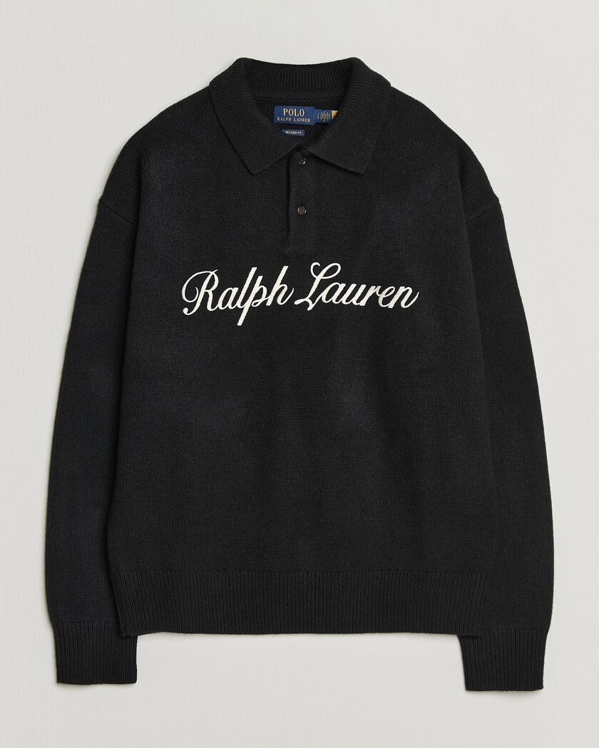 Polo Ralph Lauren Wool/Alpaca Rugby Sweater Polo Black – Schwarz