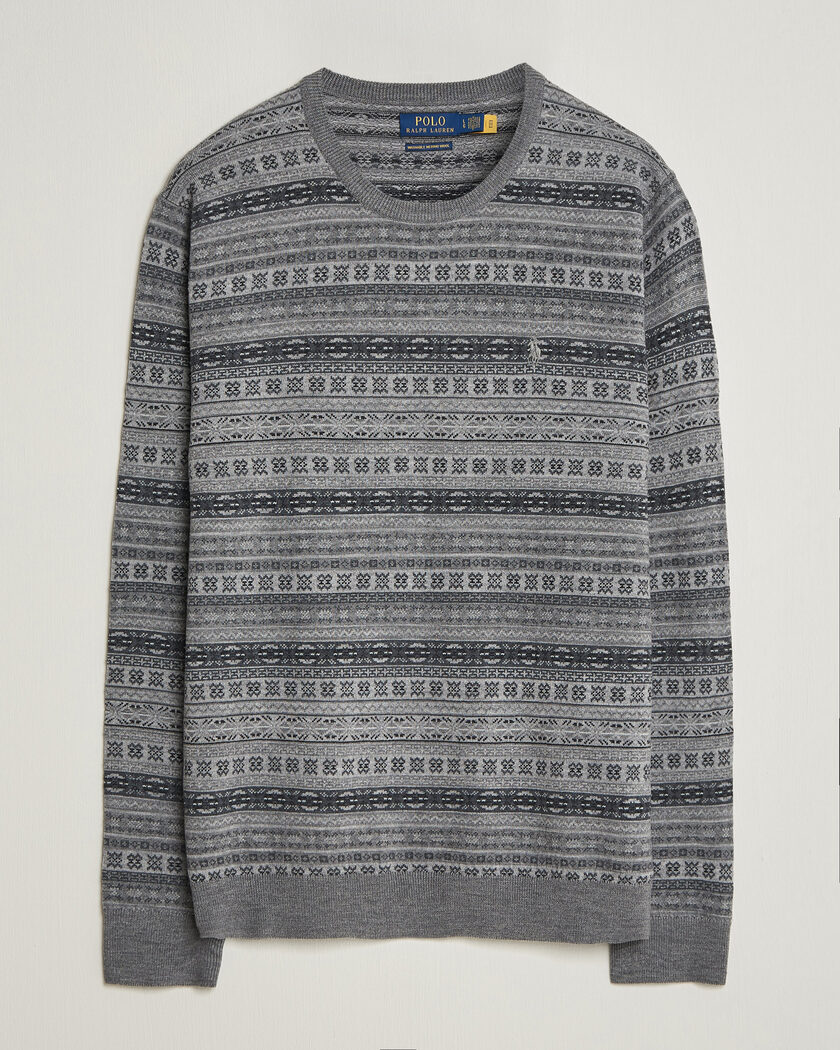 Polo Ralph Lauren Fair Isle Merino Sweater Grey Combo – Grau