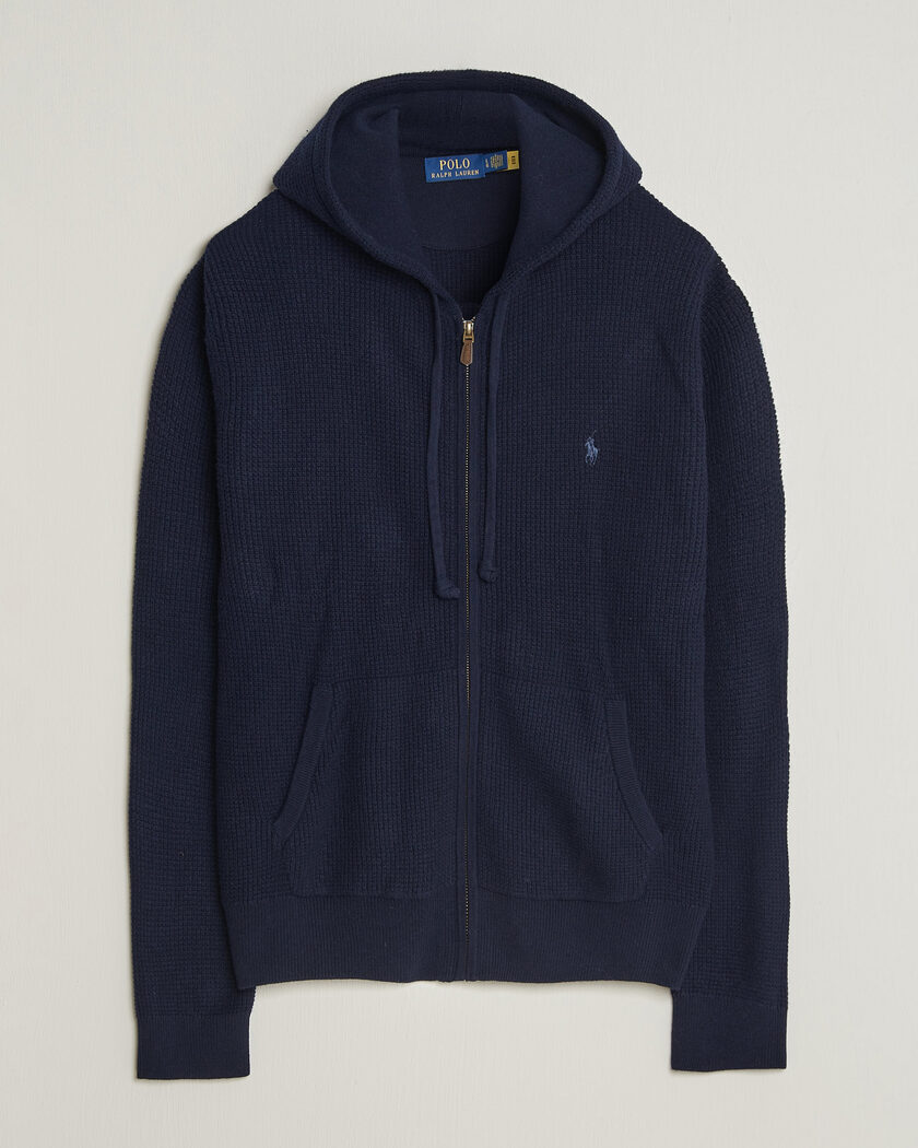 Polo Ralph Lauren Cotton/Wool Full-Zip Hoodie Hunter Navy – Blau