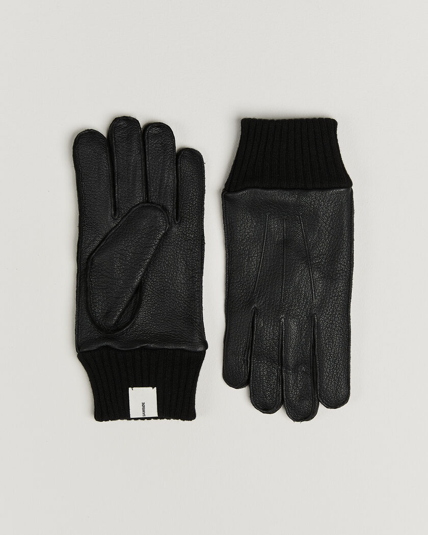 Samsøe Samsøe Floki Leather Gloves Black – Braun