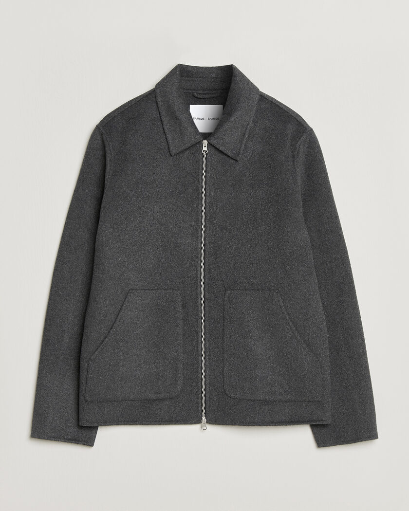 Samsøe Samsøe Paulo Wool Shirt Jacket Dark Grey Melange – Grau