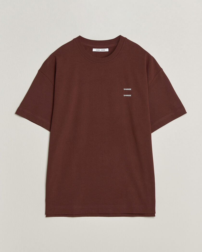 Samsøe Samsøe Joel Organic Cotton T-Shirt Bitter Chocolate – Rot