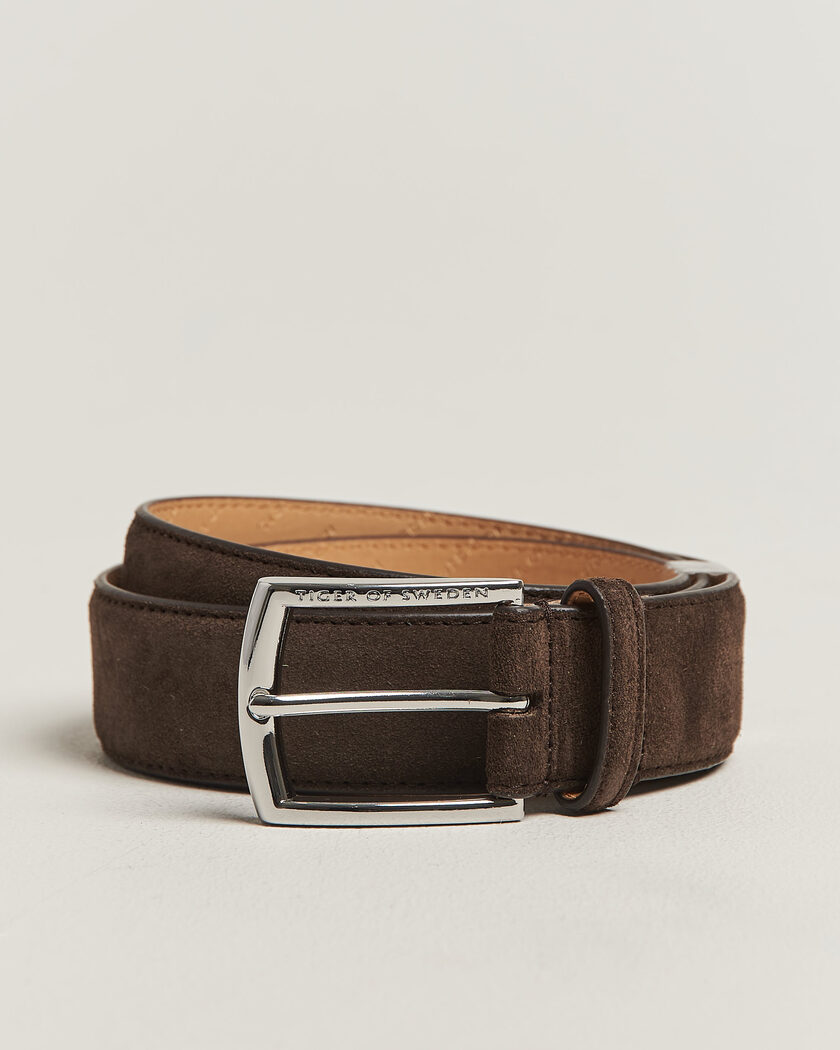 Tiger of Sweden Bergstroms Suede Belt Dark Brown – Braun