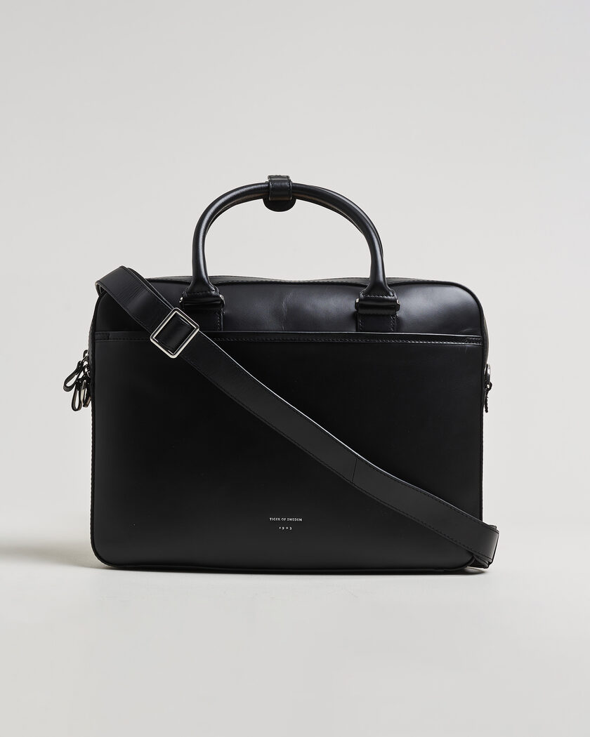 Tiger of Sweden Bosun Smooth Leather Briefcase Black – Schwarz