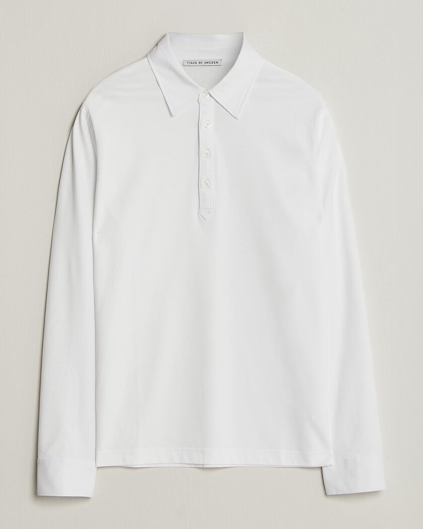 Tiger of Sweden Tanner Mercerized Cotton Polo Pure White – Weiß
