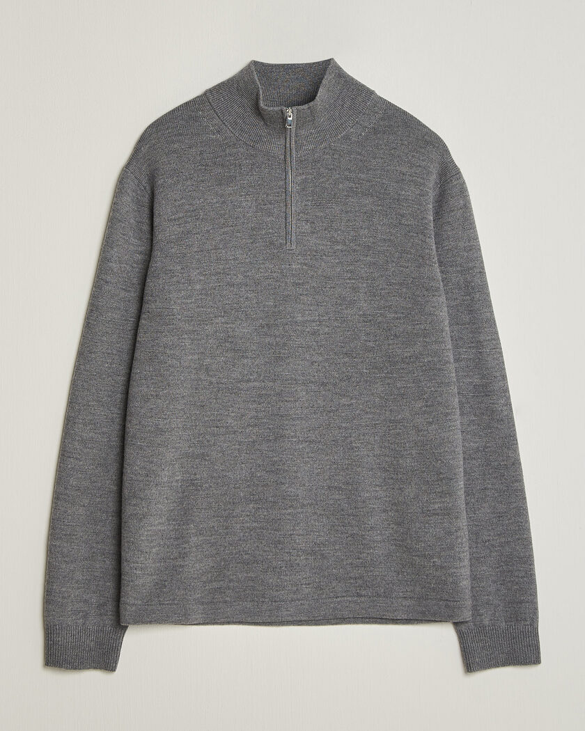 Tiger of Sweden Travis Wool Half Zip Concrete Melange – Grau