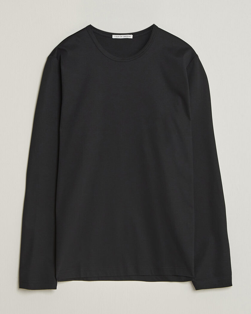 Tiger of Sweden Olaf Mercerized Cotton Long Sleeve T-Shirt Black – Schwarz