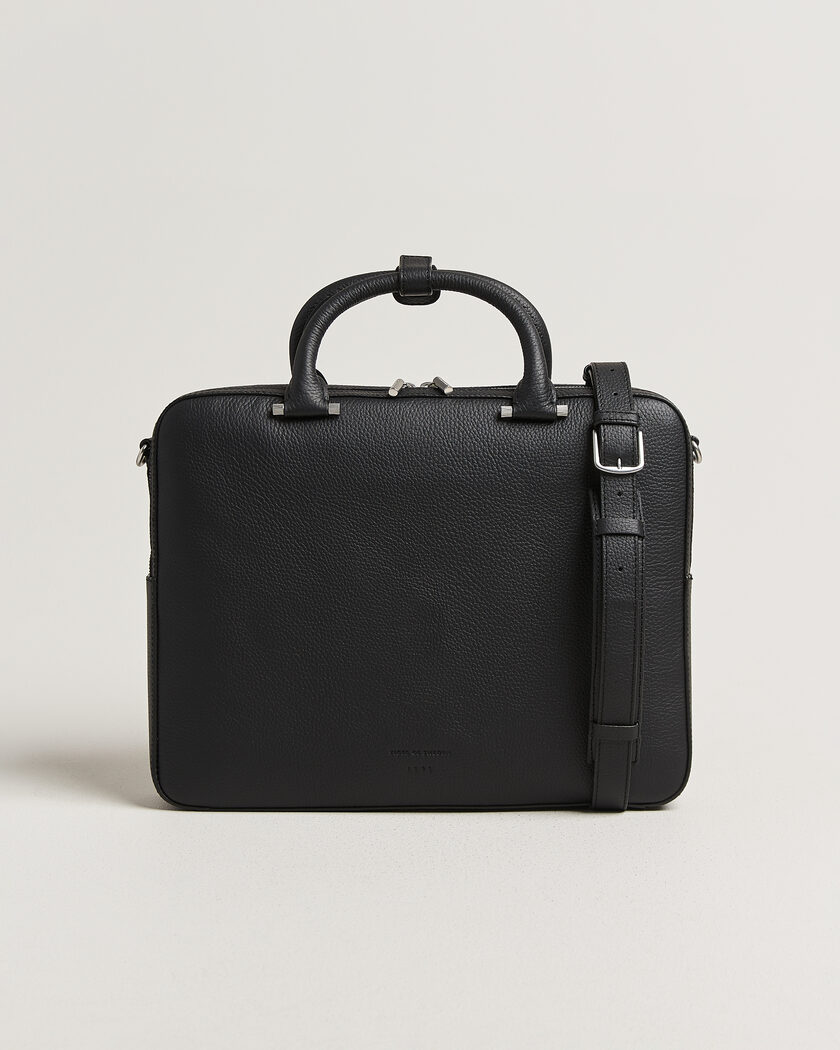Tiger of Sweden Valise Grained Leather Briefcase Black – Schwarz