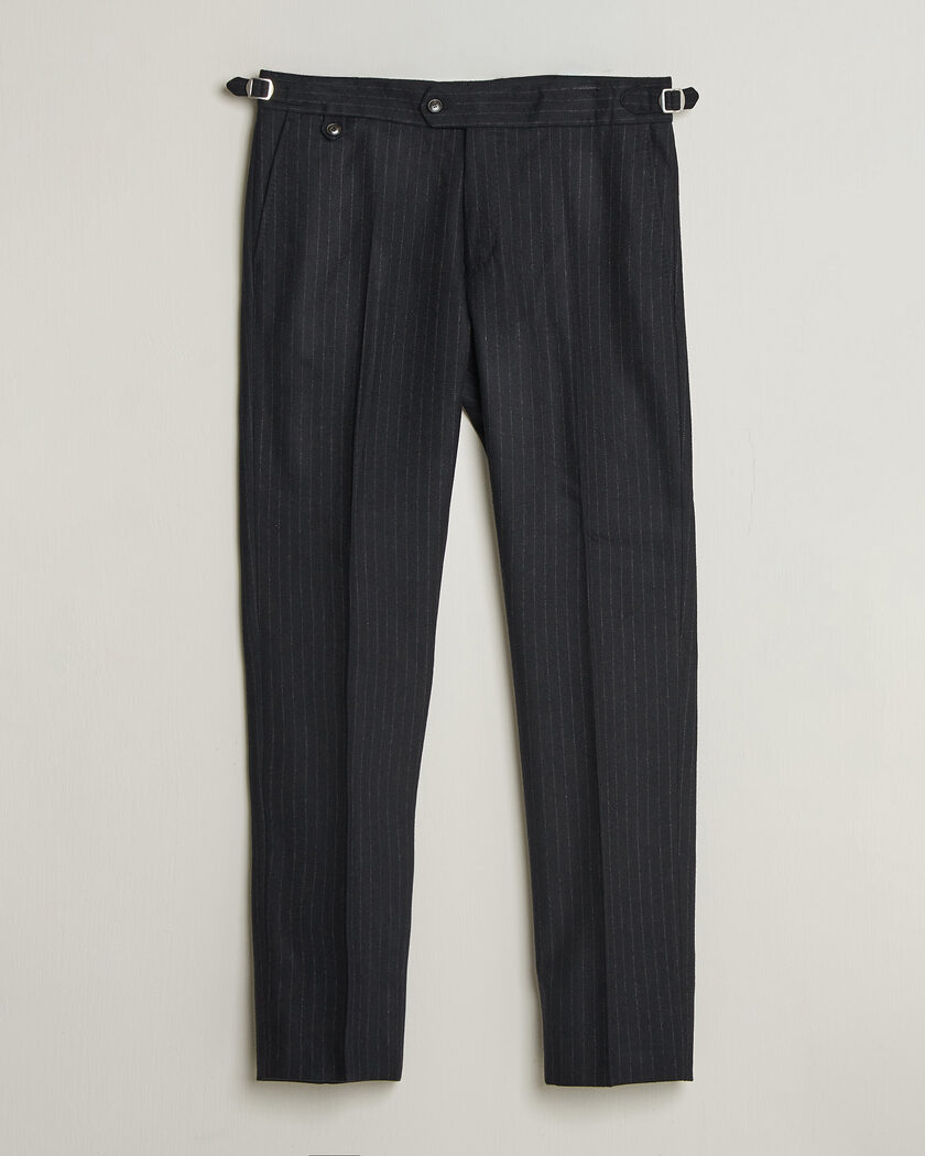 Tiger of Sweden Tense Wool Pleated Pinstriped Trousers Blue Function – Blau