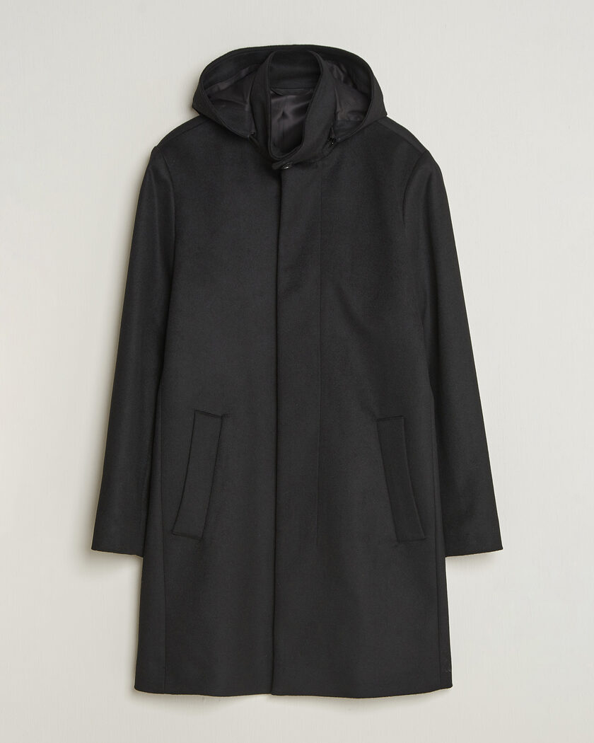 Tiger of Sweden Aleric Wool/Cashmere Hooded Coat Black – Schwarz