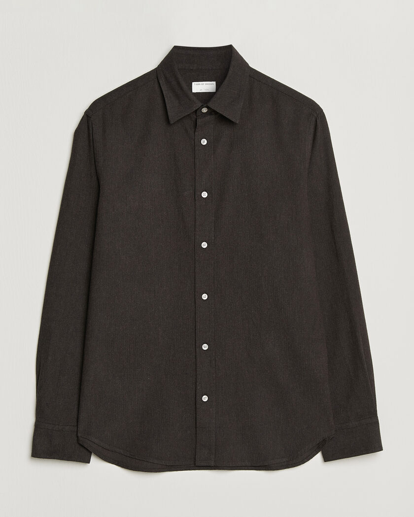 Tiger of Sweden Bjorn Brushed Cotton Shirt Espresso – Braun