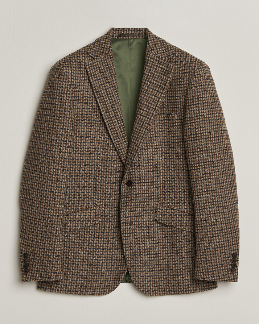 Walker Slater Edward Lambswool Puppytooth Blazer Sandstone – Braun