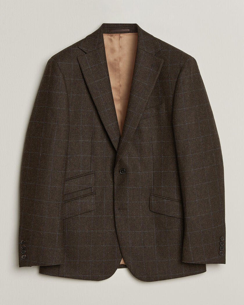 Walker Slater Edward Lambswool Windowpane Blazer Brown – Braun