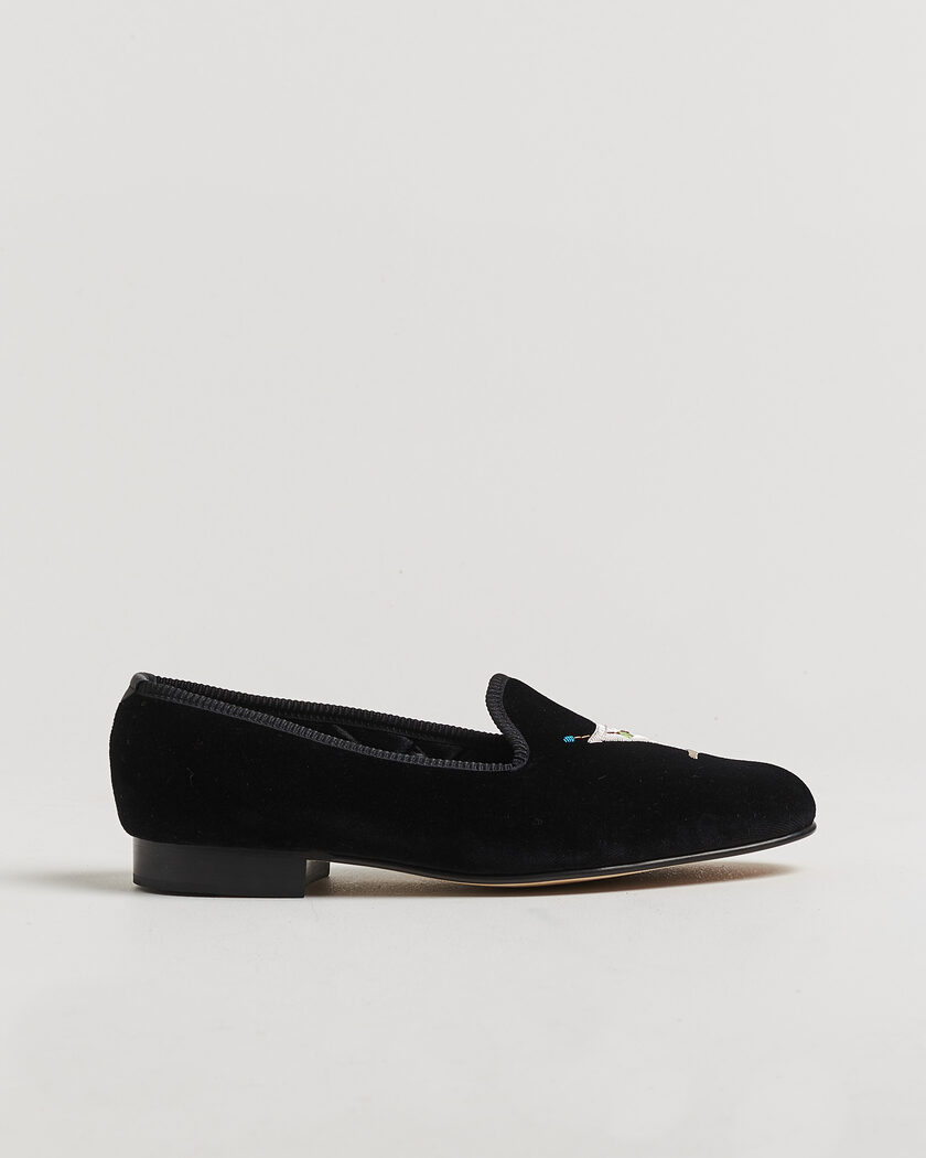 Bowhill & Elliott Martini Venetian Pump Black Velvet – Schwarz
