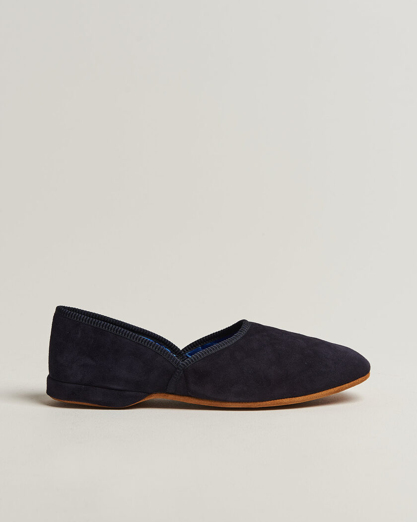 Bowhill & Elliott Grecian Indoor Slippers Black Suede – Schwarz