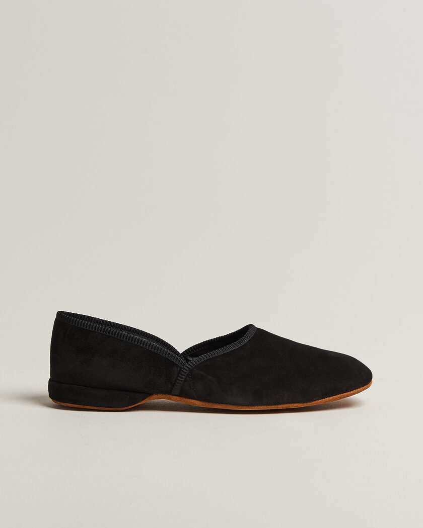 Bowhill & Elliott Grecian Indoor Slippers Navy Suede – Blau