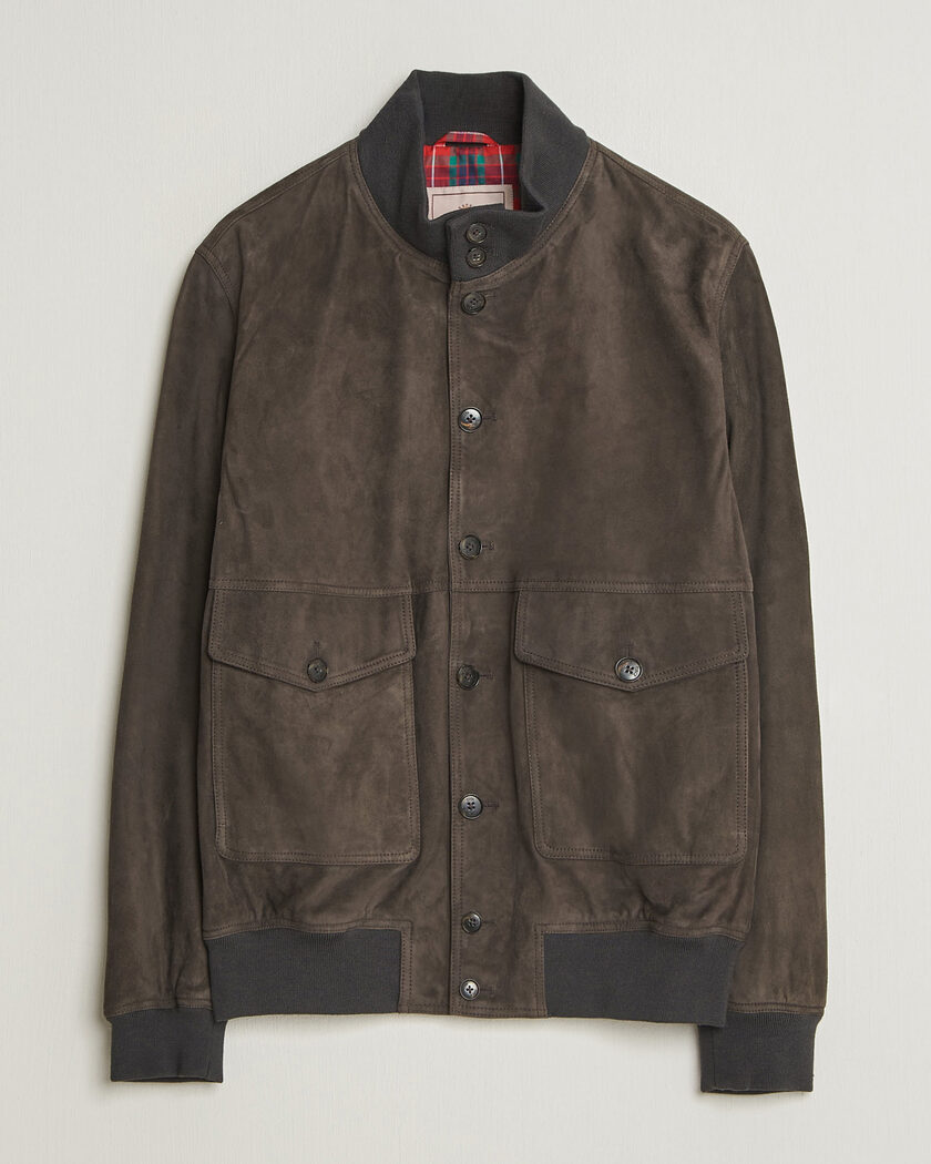 Baracuta Suede Blouson Jacket December Sky – Grau
