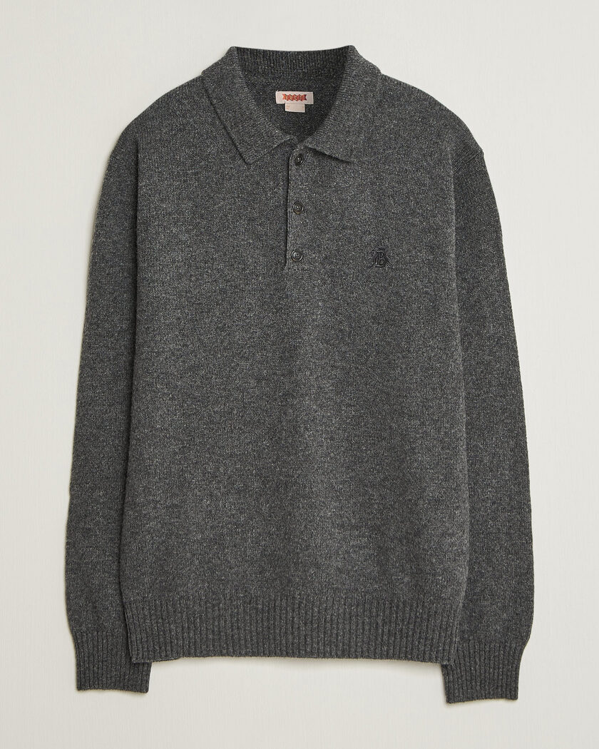 Baracuta Shetland Polo Mid Grey – Grau