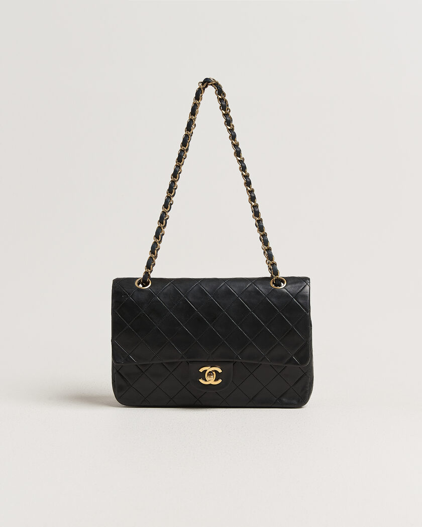 Chanel Pre-Owned Classic Medium Double Flap Bag Lambskin Black – Schwarz