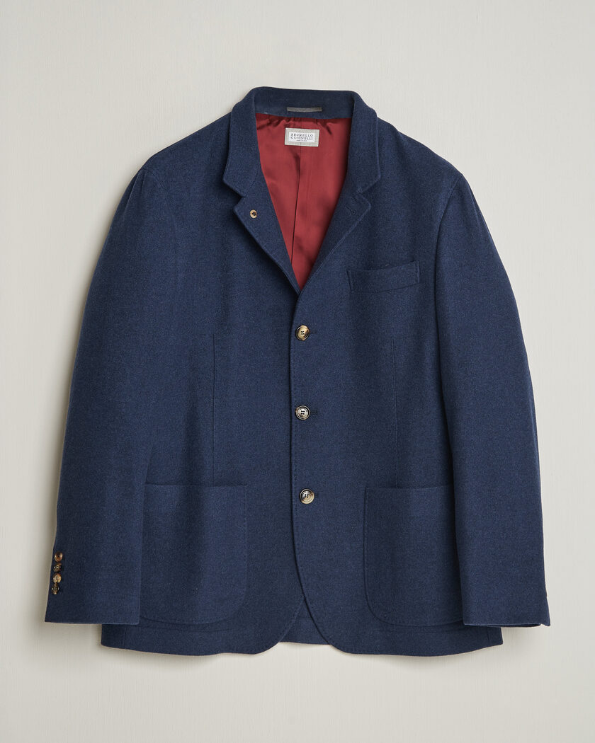 Brunello Cucinelli Cashmere City Jacket Navy – Blau