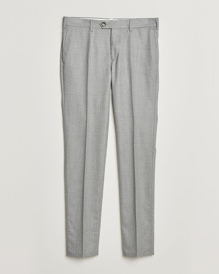 Brunello Cucinelli Slim Fit Flannel Trousers Light Grey – Grau