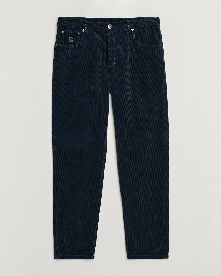 Brunello Cucinelli Leisure Fit Corduroy 5-Pocket Pants Navy – Blau