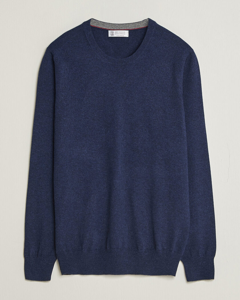 Brunello Cucinelli 2 Ply Cashmere Pullover Marine – Blau