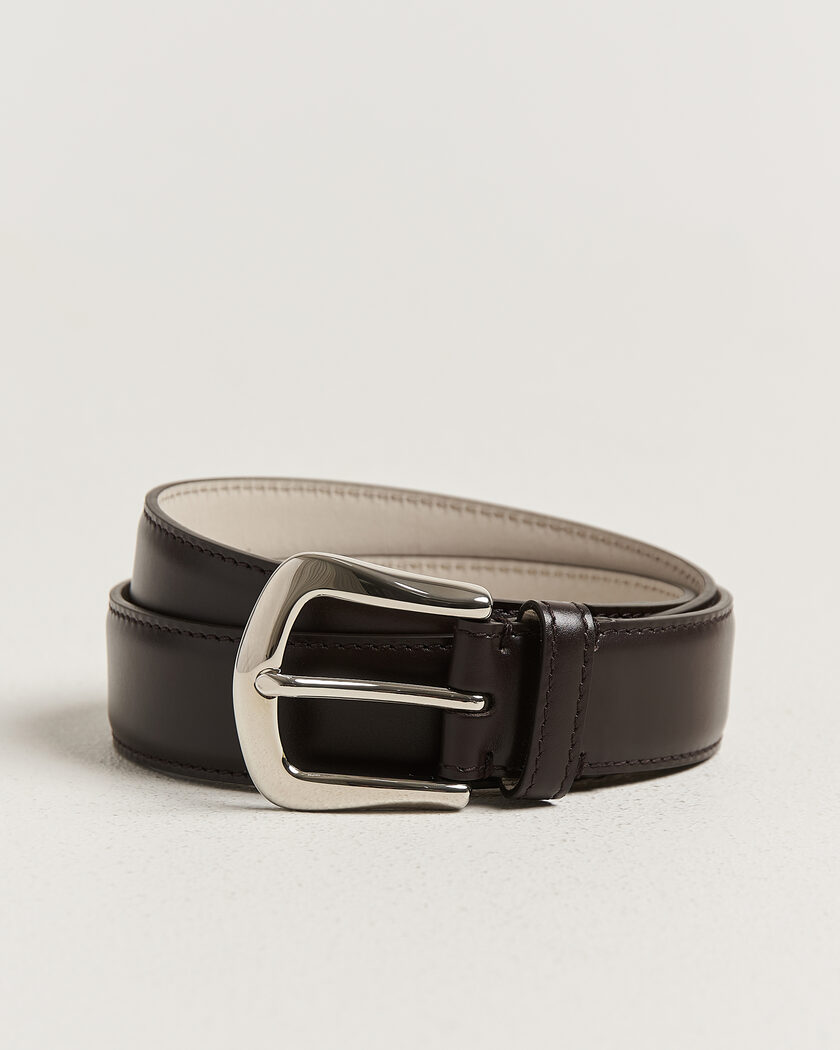 Brunello Cucinelli Calf Leather Belt Dark Brown – Braun