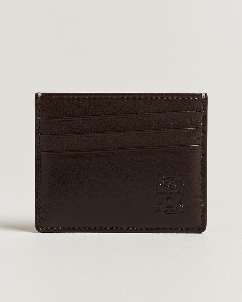 Brunello Cucinelli Grain Leather Card Holder Dark Brown – Braun