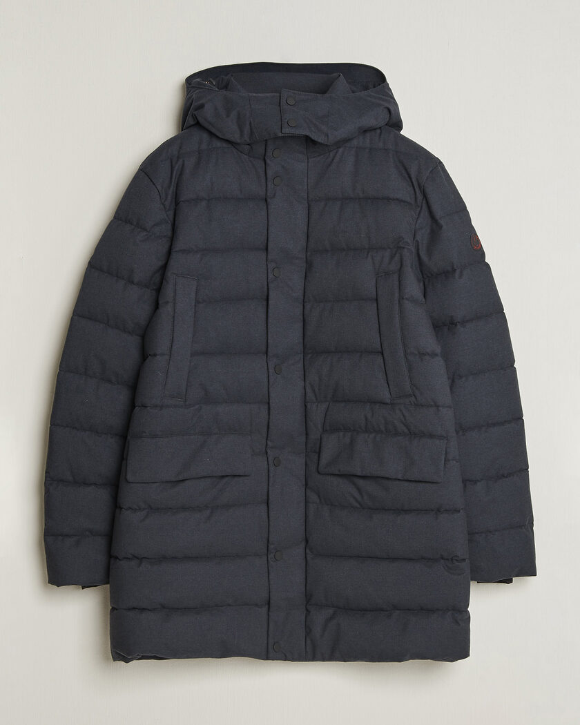 Save The Duck Byrne Padded Flannel Coat Navy Blue Melange – Blau
