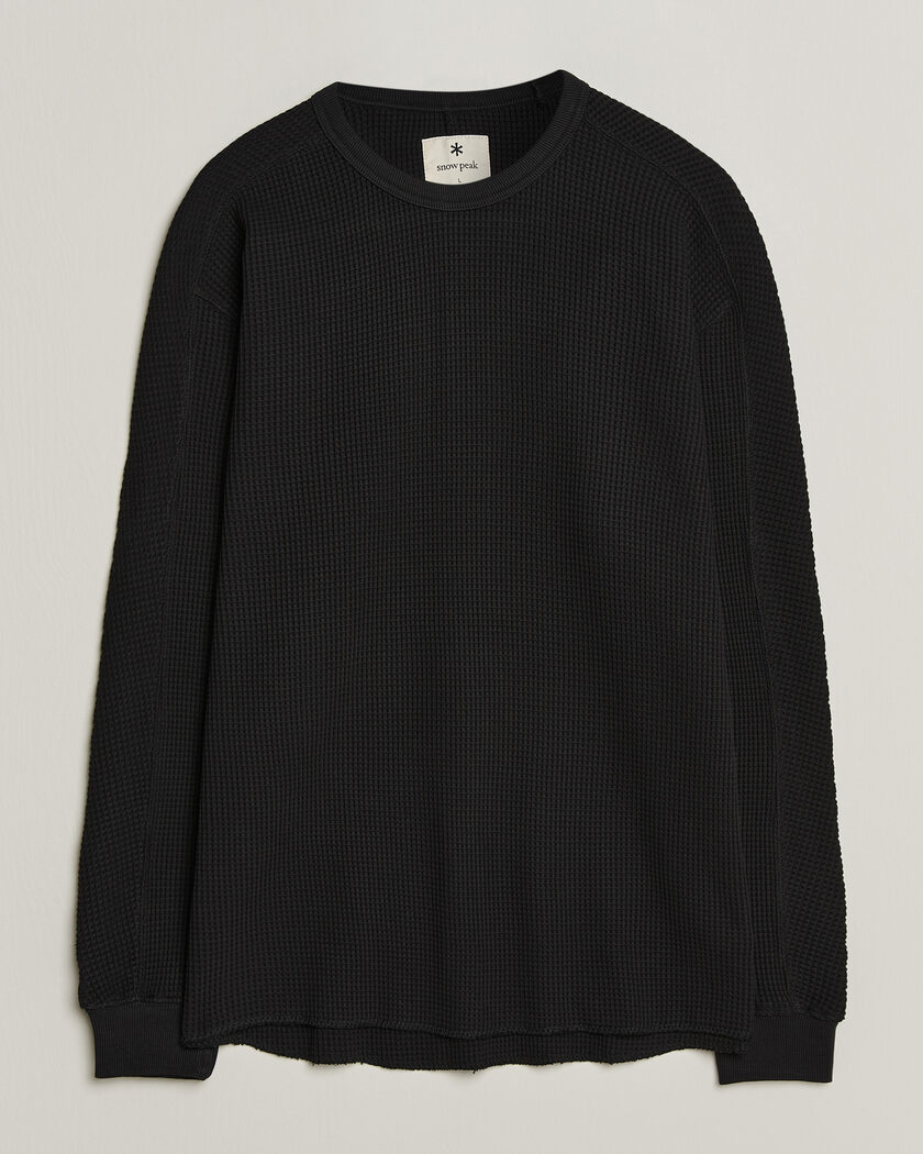 Snow Peak Heavyweight Waffle Pullover Black – Schwarz
