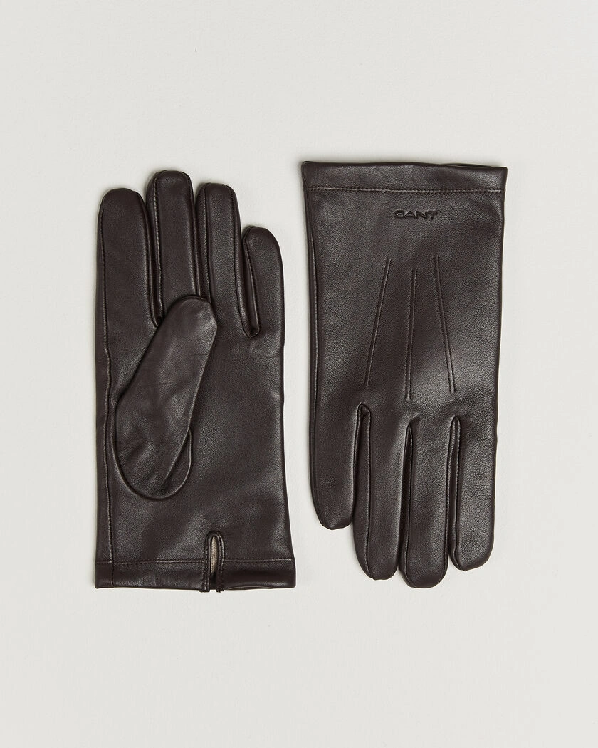 Gant Cashmere Lined Leather Glove Deep Brown – Braun