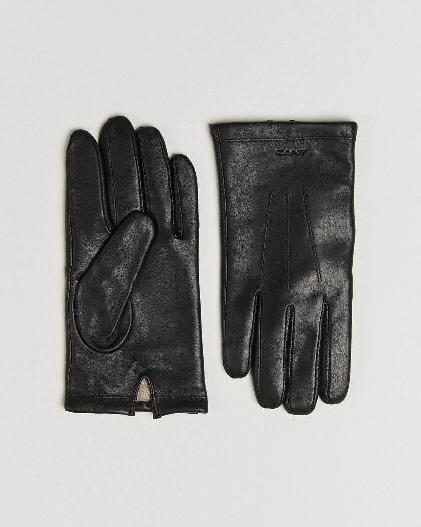 Gant Cashmere Lined Leather Glove Black – Schwarz
