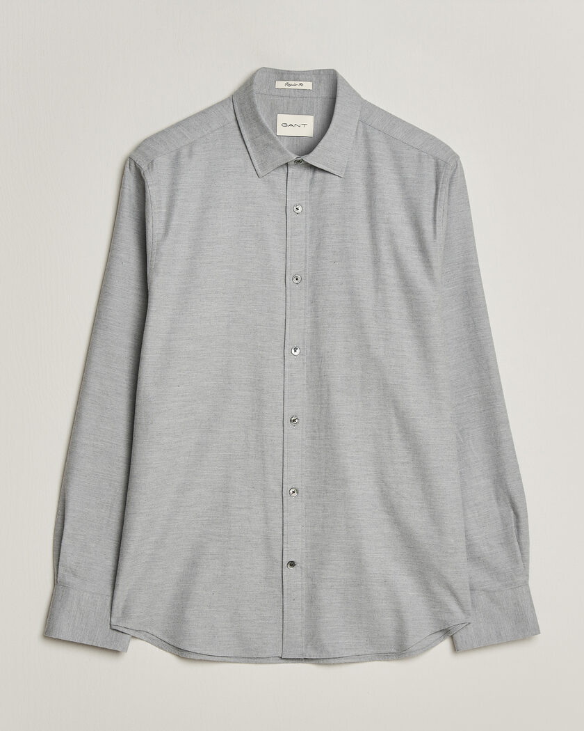 Gant Regular Fit Flannel Shirt Grey Melange – Grau