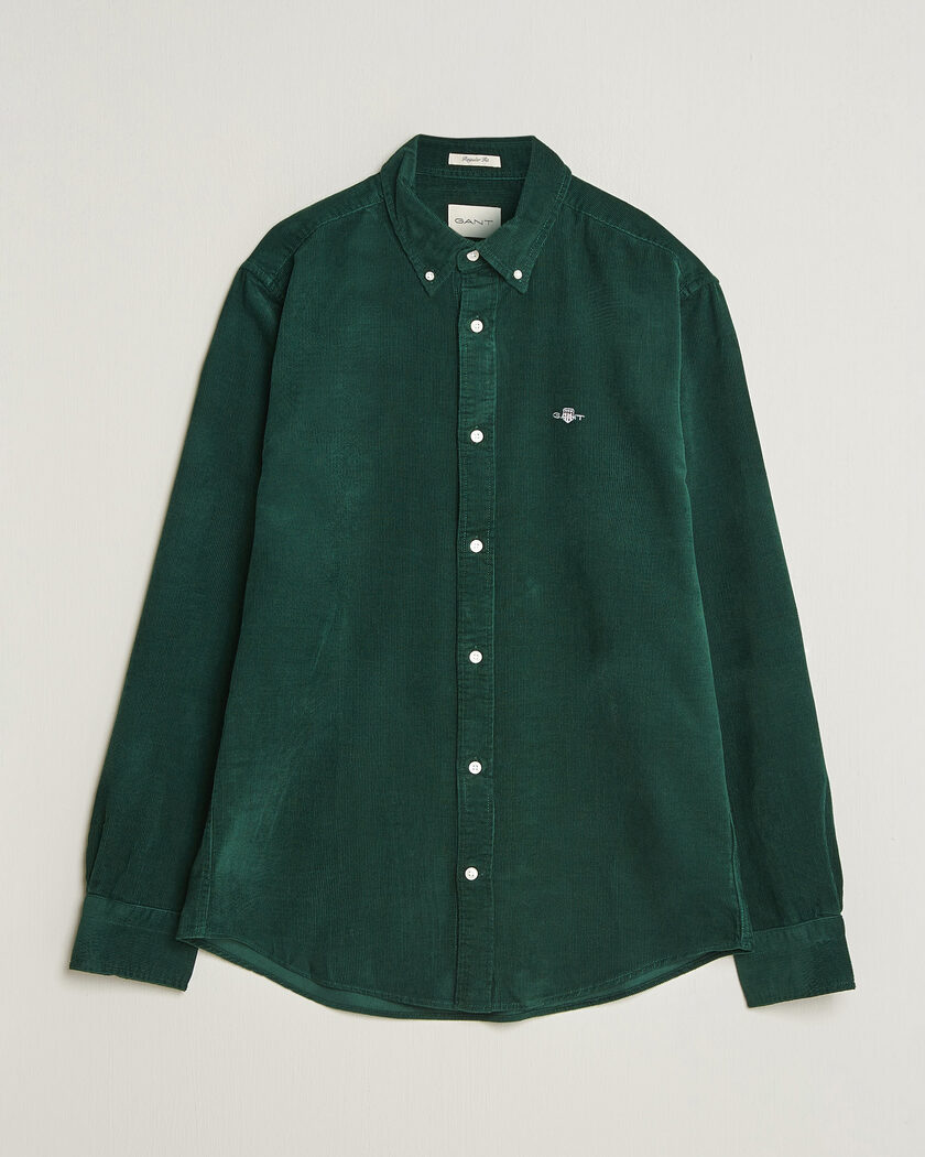 Gant Regular Fit Corduroy Shirt Tartan Green – Grün