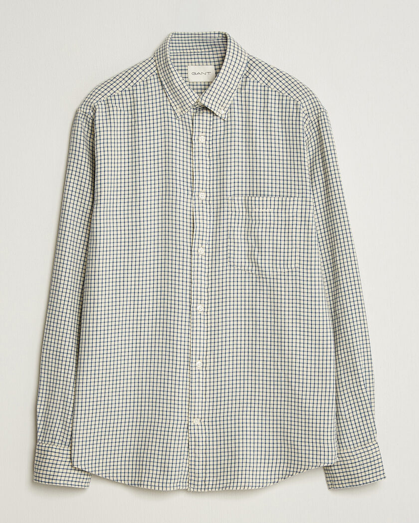  Gant Regular Fit Windblown Flannel Checked Shirt Blue Horizon – Blau