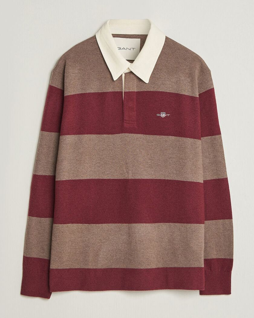 Gant Lambswool Barstriped Rugger Deep Grape Wine – Mehrfarbig