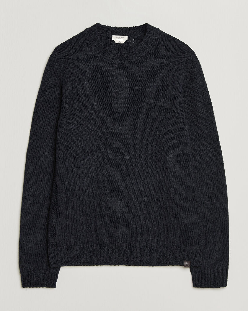 Jacob Cohën Muffled Virgin Wool Link Stitch Sweater Navy – Blau