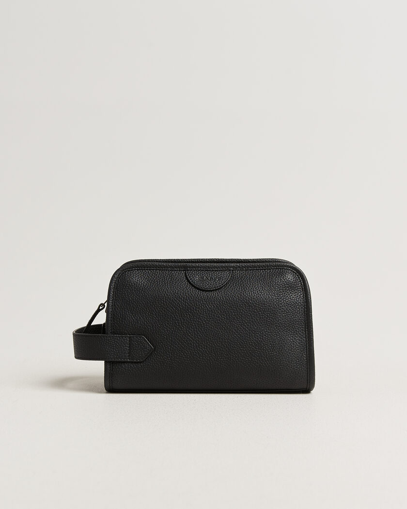 Gant Grained Leather Wash Bag Black – Schwarz