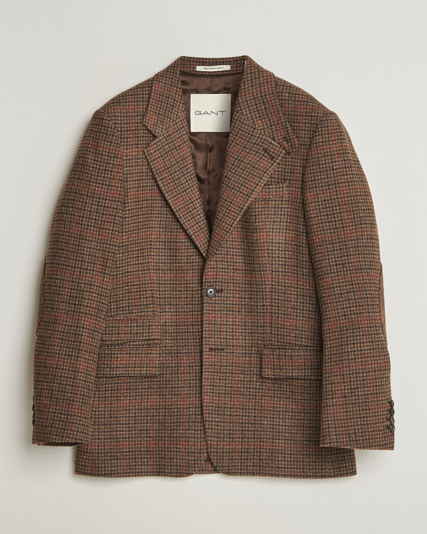 Gant British Tweed Blazer Shadow Brown – Braun
