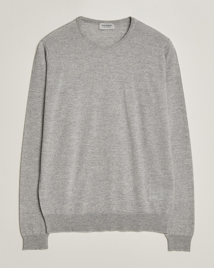 John Smedley Lundy Extra Fine Merino Crew Neck Nimbus Grey – Grau