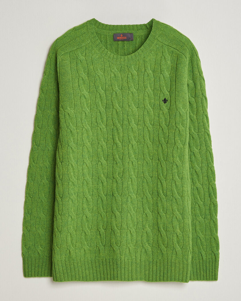 Morris Archard Cable Sweater Green – Grün